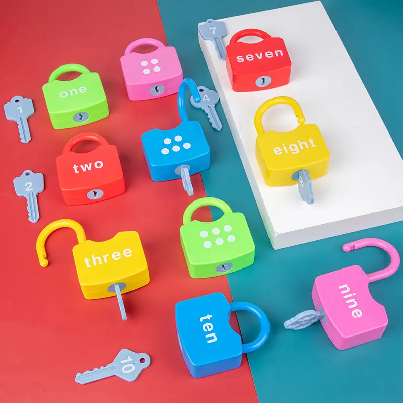 Montessori Early Learning Matching Educational Kids piccoli giocattoli numeri e lettere che sbloccano le chiavi del gioco giocattolo