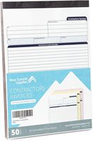 Carnets de factures et de reçus pour entrepreneurs, avec feuilles de factures vierges, 50 pages complètes, formulaires autocopiants en 3 feuillets avec copies carbonées