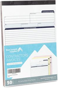 Carnets de factures et de reçus pour entrepreneurs, avec feuilles de factures vierges, 50 pages complètes, formulaires autocopiants en 3 feuillets avec copies carbonées - Product Image 4