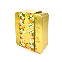 Boîte en fer blanc rectangulaire jaune personnalisée Jinyuanbao pour emballage alimentaire, biscuits, bonbons, snacks, avec motif en relief