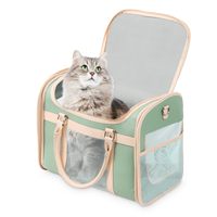 Bolsa de Viaje para Mascotas Aprobada por Aerolíneas, Bolsa de Viaje Transpirable para Animales con Laterales Suaves, Bolsa de Viaje Portátil para Gatos para Viajes en Avión y Viajes por Carretera