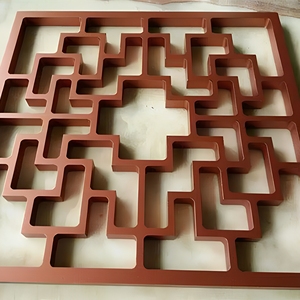 Panneau de mur rideau en aluminium de style chinois, anodisé, design géométrique - Product Image 4