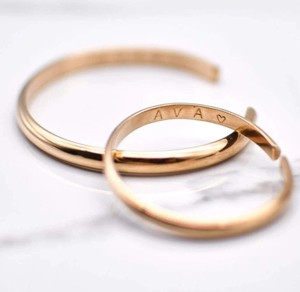 Inspire dei monili Dei Bambini Del Bambino Della Ragazza Braccialetti 14k Oro placcato Braccialetti Del Braccialetto del polsino aperto C del braccialetto del braccialetto inciso logo gioielli - Product Image 4