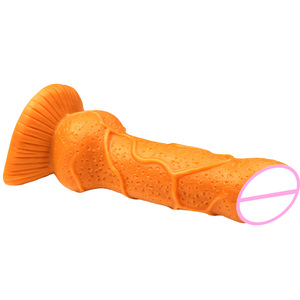 Dildo de Gel de Sílice Líquido con Forma de Lobo Dorado, Suave, con Ventosa, Largo, Juguete Sexual para Adultos, con Movimiento de Empuje, 100% Impermeable, Sensación Realista - Product Image 2