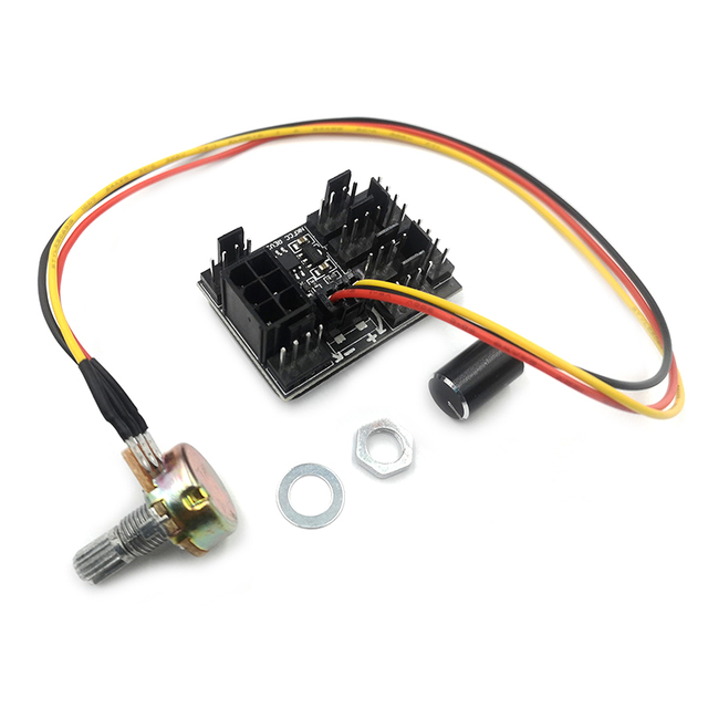 High-Power Computer Case PWM Fan Controller Pressure-regulating 8-Way 3Pin/4Pin Hub With Wire 6-Pin Power Supply