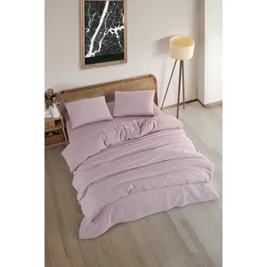 Ensemble de literie simple Karden Flower Light Blue 100% coton, housse de couette, drap, taie d'oreiller - Product Image 5