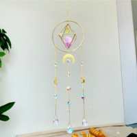Atrapasoles de Cristal Ecológicos de Alta Calidad al por Mayor (Forma de Bola de Cuarzo Rosa Amatista) Decoración Colgante de 55 cm para el Hogar