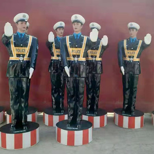 Traffic Simulation Police Dummy Plastic Reflective Sheeting Floor Standing For Road Safety Control - Product Image 2