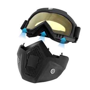 Nuovo Casco Aperto alla Moda con Visiera Staccabile, Occhiali e Maschera Antivento e Antipolvere per Moto e Uso Esterno - Product Image 2