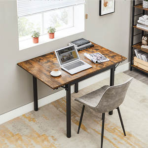 Table à manger extensible <span class=keywords><strong>VASAGLE</strong></span>, meubles de <span class=keywords><strong>cuisine</strong></span> et de salle à manger, cadre en métal industriel, plateau en bois, table à manger de <span class=keywords><strong>cuisine</strong></span> - Product Image 2