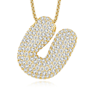 Colgante de Moissanita con Letra <span class=keywords><strong>U</strong></span>, 26 Letras, Certificado GRA, Estilo Iced Out, Joyerí<span class=keywords><strong>a</strong></span> Hip Hop para Hombre, Plata 925, Color <span class=keywords><strong>D</strong></span>, VVS, Gran Venta 2026 - Product Image 1