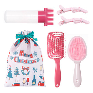 Ensemble de coiffure de Noël rose 6 pièces, peigne de massage, pinces à cheveux, cadeau pour usage général - Product Image 5
