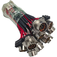 Konektor Bundar Amphenol RT001412PNH Kabel Harness 12 Pin IP67 Pemasangan Panel 13A 250V Berlapis Nikel Kustom untuk Sepeda Motor dan Mobil