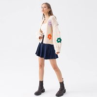Fournisseur en gros de cardigans en tricot pour femmes, à ouverture devant, épais, brodés à la main, à fleurs, colorés, décontractés