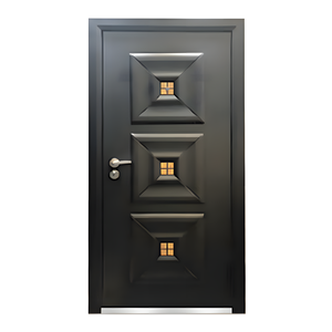 Thiết kế hiện đại nhà chính phía trước cửa bên ngoài an toàn an ninh thép kim loại cửa ra vào với khung - Product Image 2