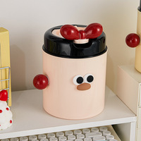 Poubelle de bureau de style dessin animé domestique organisateur anti-poussière seau Mini poubelle stylos de bureau boîte de rangement
