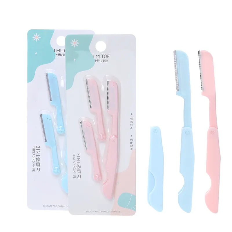 Оптовая продажа, складной пластиковый мини-триммер для бровей Lameila, набор для удаления волос на лице, tpol, A0815, 1 + 2 шт.
