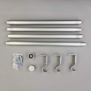 Barra de Cortina Extensible de Acero Moderna <span class=keywords><strong>SWEETHOME</strong></span>, Plateada, Duradera, 1 Pulgada (25 mm) de Diámetro, Longitud Ajustable y Personalizable, Fácil de Montar - Product Image 1