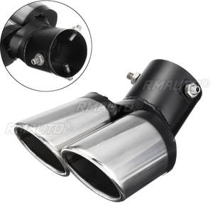 1/2/4 pièces 63mm 2,5 pouces Embout d'échappement double sortie en acier inoxydable, tube de queue d'échappement universel - Product Image 2