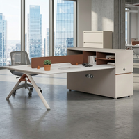 Poste de travail de bureau individuel moderne en bois avec cloison de séparation et table, ensemble de mobilier pour employés, vente en gros