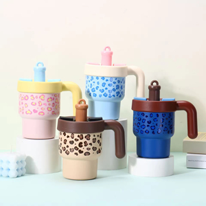 Custom 2 in 1 <b>Straw</b> <b>Lid</b> Portable 610ml Modern Leopard Stainless Steel Thermal Insulated Reusable Milk Coffee <b>Cup</b> Gifts - Product Image 1