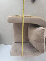 Fauteuil de loisirs rembourré à dossier épais velours Accent confortable en forme de C canapé fauteuil pour chambre salon salle à manger vanité