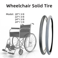 Pneu de fauteuil roulant de 24 pouces, roue arrière de fauteuil roulant, pneus pleins 24x1 3/8" en PU, pneus non pneumatiques, accessoires pour fauteuil roulant, fabrication OEM