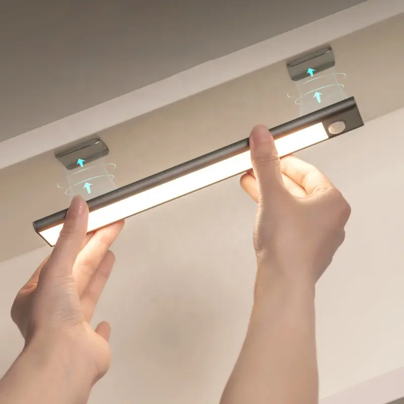 Sensor de movimento iluminado de led, bateria inteligente sem fio carregamento usb luz de armário sensor de movimento corporal sob cozinha luz de led sensor de movimento