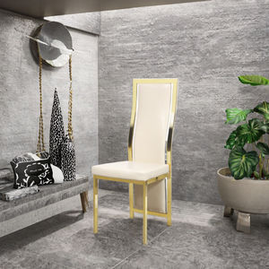 Chaise <span class=keywords><strong>de</strong></span> salle à manger en métal à dossier haut et rembourrée, design moderne, pour appartement et salon, avec un taux <span class=keywords><strong>de</strong></span> rachat élevé - Product Image 1