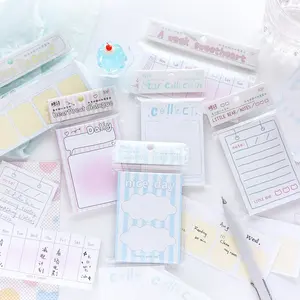 50pcs văn phòng phẩm Nguồn cung cấp vật liệu Kawaii giấy dính ghi chú kem phong cách Memo Pad máy tính xách tay và Tạp Chí Tạp Chí Nguồn cung cấp