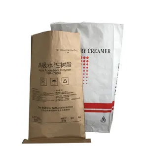 Customized Printed Multi Layers 5kg Kraft Paper Bags For Coal Charcoal