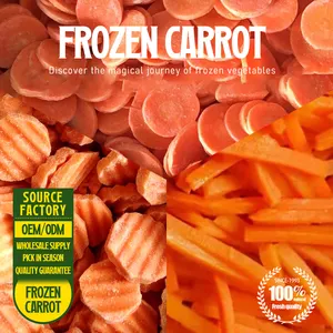 HACCP認証IQF加工ストライプ形状バルクパッケージ冷凍野菜冷凍ニンジン