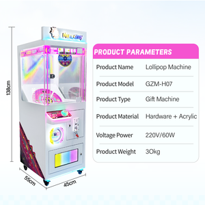 Macchina Interattiva Personalizzata per Lecca-lecca con Accettatore di Monete in Acrilico, Sistema Regalo Arcade, Gioco Premi per Bambini, 220V, 1 Anno di Garanzia, Inglese - Product Image 2