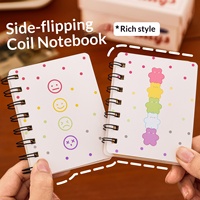 Carnet de poche A7 à spirale, motif petite fleur de dessin animé, 80 feuilles, mini, portable, à feuilles mobiles, idéal comme cadeau