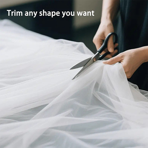 Voile suisse blanc <span class=keywords><strong>ivoire</strong></span>, tissu transparent pour voile de mariée, robe, décoration de mariage, drapé, rideau transparent, broderie artisanale, nappe de table, vente en gros - Product Image 2