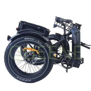 Vélo <span class=keywords><strong>cargo</strong></span> électrique pliable à trois roues de 20 pouces, pneus épais pour la neige, tricycle électrique à 3 roues, tricycle électrique pour adultes à 7 vitesses - Product Image 2