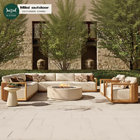 Ensemble de canapés d'extérieur de luxe pour cour de villa, mobilier de jardin et de terrasse, résistant à l'eau, pour villas de loisirs