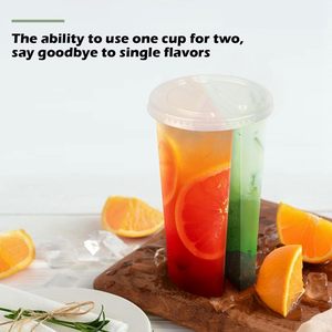 700ml PP Single Wall Transparent Disposable <b>Plastic</b> <b>Cup</b> for Bubble Tea Lovers Share Split <b>Cup</b> Drinks - Product Image 4