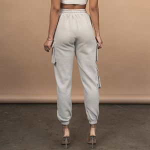 Fabbrica all'ingrosso Jogger con tasche <span class=keywords><strong>pantaloni</strong></span> di cotone tinta unita <span class=keywords><strong>pantaloni</strong></span> <span class=keywords><strong>Cargo</strong></span> da <span class=keywords><strong>donna</strong></span> - Product Image 3