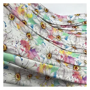 The Factory Outlet Daisy Falower Designs Custom Digital Printing Rayon Spandex Knit Fabric For Garments