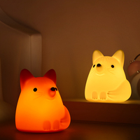 Lampe personnalisée OEM, mini lampe de nuit en silicone en forme de renard, à intensité variable, kawaii, pour chambre d'enfant, crèche, lumière de fête, cadeau, blanc chaud, USB