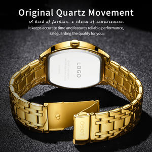 Reloj de Cuarzo Cuadrado Personalizado OEM 5528, Reloj de Lujo Dorado Clásico, Resistente al Agua, Luminoso - Product Image 4