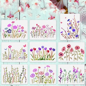 Plantillas para dibujar Flores, conjunto de plantillas de girasol/Margarita/tulipán/flores salvajes - Product Image 2