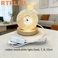 Support de lampe LED en bois de hêtre pour veilleuse, personnalisable avec logo, USB, décoration moderne, artisanat en bois, souvenir, vente en gros