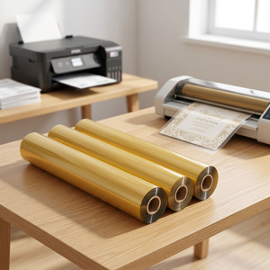 NOMANT PET Toner Reactive Laser <strong>Holographic</strong> Heat Transfer <strong>Foil</strong> Roll for Paper Business/Wedding/Birthday Cards-Gold Silver Series - Product Image 2