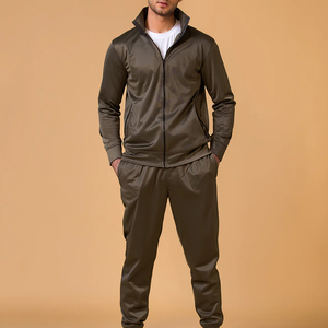 Custom Made Men's Slim Fit Full Zip <b>Polyester</b> <b>Tracksuit</b> Latest Customized Design Winter Men Zipper <b>Tracksuit</b> For Sale - Product Image 1