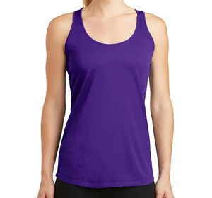 Camiseta sin mangas morada para mujer, cuello redondo, color sólido, informal, transpirable, tejida, con tela de algodón de alta calidad - Product Image 1