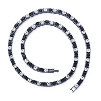 Collier en alliage style Hip Hop, chaîne tennis INS, lignes géométriques multi-formes