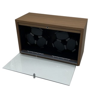 Boîte remontoir automatique pour 6 <span class=keywords><strong>montres</strong></span> avec arrêt automatique LED, 5 modes de réglage de la vitesse, en bois de noyer noir - Product Image 4