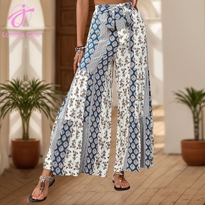 Loveda 2026 Nuovi <span class=keywords><strong>Pantaloni</strong></span> Larghi da <span class=keywords><strong>Donna</strong></span> Stile Resort Retrò <span class=keywords><strong>con</strong></span> Coulisse e Stampa Floreale Geometrica - Product Image 5